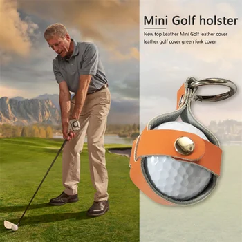 Мини-Преносима чанта за съхранение на топки за голф от изкуствена кожа, здрав калъф за съхранение на топки за голф, спортен аксесоар за игрища на открито