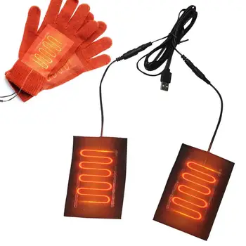 1 чифт електрически USB-ръкавици, преносим нагревател 5, ръкавици с топъл, тъкани от въглеродни влакна, ръкавици с USB-топъл, подложка за тренировки, пътувания