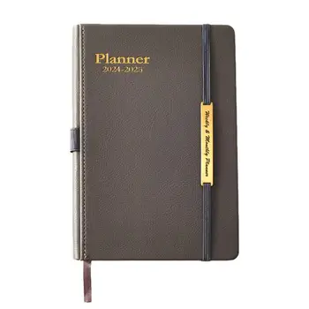 Месечен бележник-планер с формат А5, Месечни процедури, Английски бележник за седмични срещи, дневник за планиране на срещи С януари 2024 г.