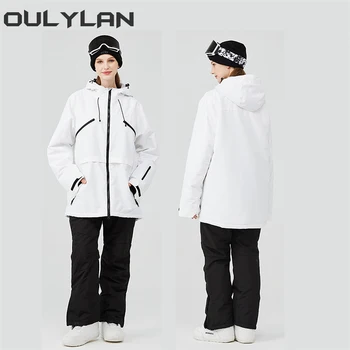 Oulylan, дамски Зимни ски яке, Топло Ветрозащитный Водоустойчива Дишаща топ Ски, зимни якета са с качулка, Дебели палта за сноуборд