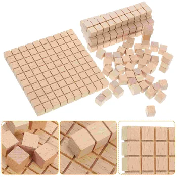 61 бр. Детски математически кубче, обучителен материал за деца, математически кубче за ученици, wooden математически куб, математически блокове
