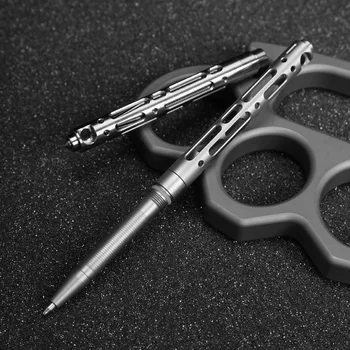 Titanium TC4 Mini Tactical Pen Self Defense Outdoor EDC Инструмент Ключодържател Имат Бизнес Писалка за писане са подбрани Дръжка