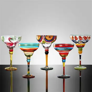 Цветна меню с коктейли чаша Ръчна изработка Европейската Купа на Чаша за шампанско Творчески Чаши вино Бар парти на Домашна посуда за напитки Сватбени Подаръци