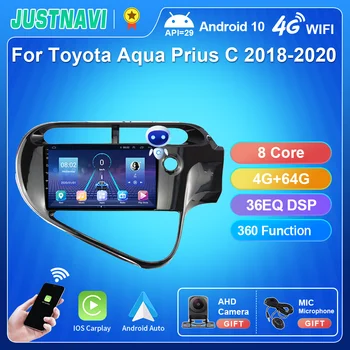 JUSTNAVI 2din Android 10.0 Автомобилен Мултимедиен радио-видео за Toyota Prius C 2018 2019 2020 