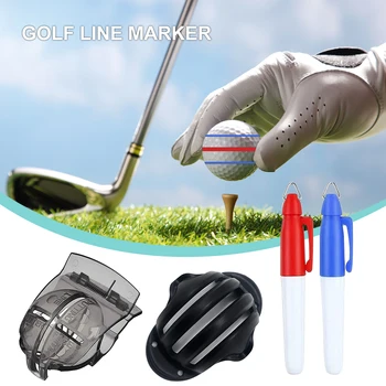 С дръжки, набор за маркиране на линия на топка за голф, Преносими аксесоари за подреждане, Помощ при позициониране, Здрав инструмент, за изравняване трехколейки