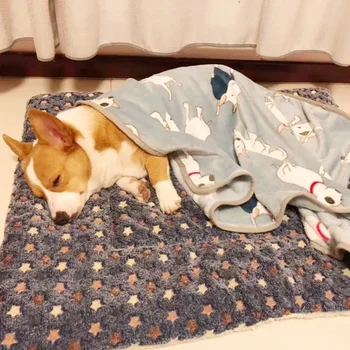 Фланелевый сгъсти подложка за кучета, мека подложка за спане на домашни любимци, зимата на топло одеяло за кучета, котки