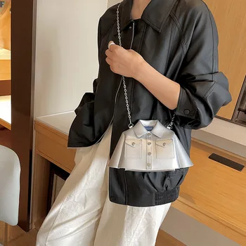 Дизайнерска чанта през рамо, дамски нова модерна чанта-риза, 2023 Годишна проста чанта през рамо верига, портмонета и чанти