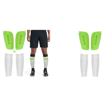 Футболни чорапи за защита на пищяла + накладки на пищяла Ръкави Дишаща мрежа за футболни мачове, предпазни средства за начинаещи фитнес
