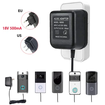 Трансформатор за променлив ток, с мощност 9 W 18 Зарядно Устройство за Wi-Fi Безжичен звънец Адаптер за захранване на камера, IP-видео домофон Пръстен 110-240 В САЩ, ЕС Щепсел