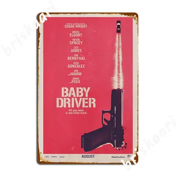 Плакат на филма Baby Driver Метална табела Забавен декор на стената Гараж клуб Стена на пещерата Лидице знак Плакат
