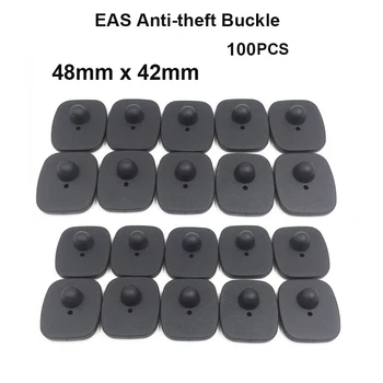 100 бр./лот RF (8,2 Mhz) ABS Етикет За Защита на Дрехи От загуба на Магнитен Бутон Малка Квадратна анти-кражба Закопчалката е Труден Етикет Защитно Обтегач EAS
