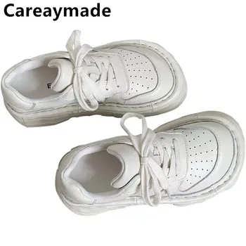 Careaymade-Тънки обувки са ръчна изработка от естествена кожа с широки пръсти, женски обувки в маффиновой обувки в стил ретро, грозни, красиви дамски обувки с дебела подметка