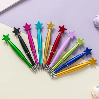 100шт Дръжки във формата на звезда, черно мастило, химикалки-роллеры, химикалки във формата на звезда, Офис и ученически принадлежности, подарък за рожден ден, Химикалка химикалка