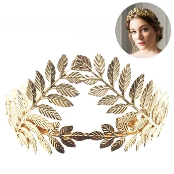 2019 Нова Елегантна лента за коса в стил барок със златни метални листа, шапки, Crown, Диадеми с декорации за челото, Сватбени Аксесоари за коса за младоженци