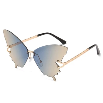 Дамски Слънчеви очила-Пеперуди, Колоездене, Риболов, Плажни Очила За Партита Защита От Слънцето Реколта Очила Без рамки Модни Очила за шофиране