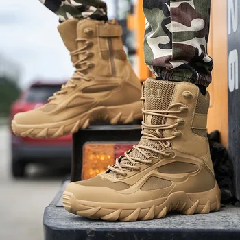 Мъжки туристически военни обувки, есенни обувки с дебело дъно, за скално катерене, Лов треккинговые обувки Botas Tacticas Hombre Militar