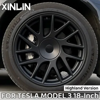 Капачка 4ШТ за Tesla Model 3 Highland Performance Взаимозаменяеми капачка на колелата на Автомобили покриване на пълно джантите са 18 Цолови аксесоари 2023 2024