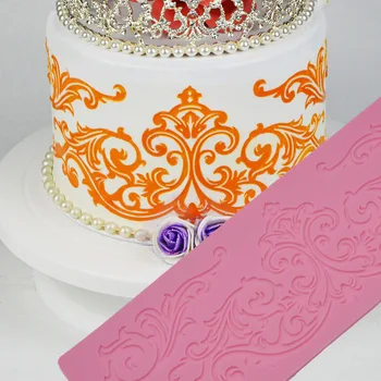 Европейският перлено бял модел Цвете лейси форма на Силикон Захарно лейси възглавница Форма за украса ръбовете на тортата Кухненски принадлежности САМ Инструмент K501