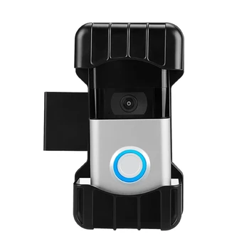 1 бр Черна скоба видеодомофон от неръждаема стомана Лесна инсталация на Метални подкрепа за пръстеновиден видеодомофон