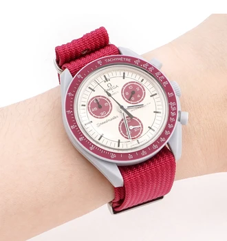 Платно найлонов ремък за часовници Омега MoonWatch Seiko Huawei Samsung Smart-часовници взаимозаменяеми гривна Спортен каишка за часовник за гмуркане 20 мм