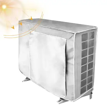 На кутията на климатика на прозореца, Изолирано кутията на климатика е с защита от слънцето, вещи от първа необходимост за климатик, стоки за дома от снежна прах