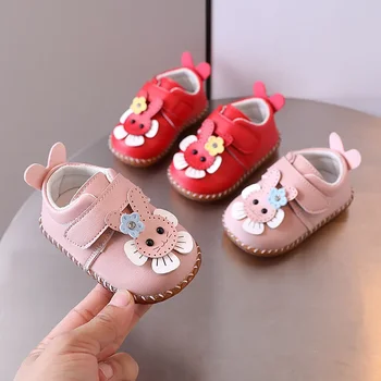 Нови обувки за малки момичета 0-1-2 години, малки сладки кожени обувки на принцесата, обувки за деца, мека, симпатична и удобна