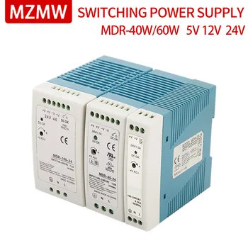 Промишлен Импулсно захранване на DIN-шина MZMW MDR-40W 60W 5V 12V 24V 100-240 НА ac/dc адаптер с Един Изход Трансформаторный Източник