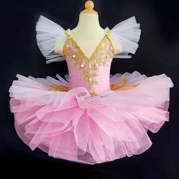 Балетное трика за момичета, дрехи за партита, професионално балетната поличка, танцово рокля за балет 