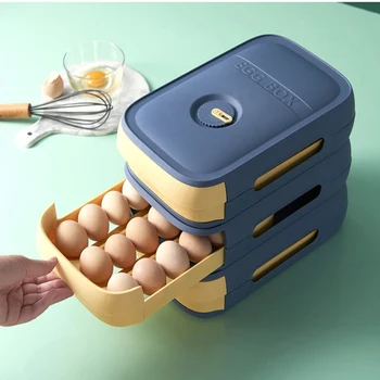 Кухненски шкаф за съхранение на яйца с капак, Хладилник, Контейнери за яйца, Кутия за съхранение на яйца, Държач за яйца, Диспенсерные багажник
