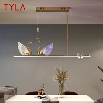 Осветителни тела, полилеи TYLA Nordic с две лебеди Модерни и креативни led висящи лампи за дома хол Трапезария