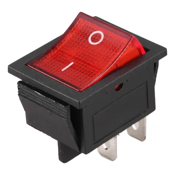 Свети червен индикатор, 4-пинов кулисный превключвател за включване/изключване DPST 16A 20A 250 vac