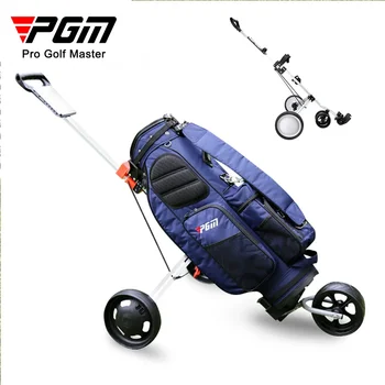 Професионална сгъваема количка за голф PGM за спорт на открито, за проверка на багажа на летището, количка за превоз на багаж, количка за голф, аксесоари за инструменти