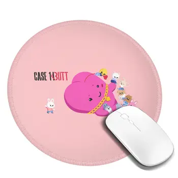 Подложка за мишка Kpop Бездомни Деца Skzoo Kawaii Pink Модерен кръгла подложка за мишка с принтом Комфортни и качествени подложки за мишка за лаптоп