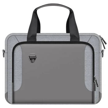 Качествени чанти за преносими компютри от плат Оксфорд плюс кожени чанти за преносими компютри за мъже, стилна чанта за лаптоп за мъже