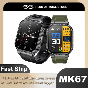 Нови улични спортни смарт часовници MK67 TFT Bluetooth Покана Voice Помощник IP68 Водоустойчив и траен мъжки смарт часовници