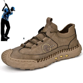 Голям размер 38-46 Голф Хлъзгави Персонализирани моден тренд, мъжки обувки за голф, градинска обувки за голф на трева