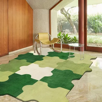 Пухкави, меки детски мат неправилна форма за спални, нескользящий килим, прости килими за хол, домашно творчески мат-пъзел за пода